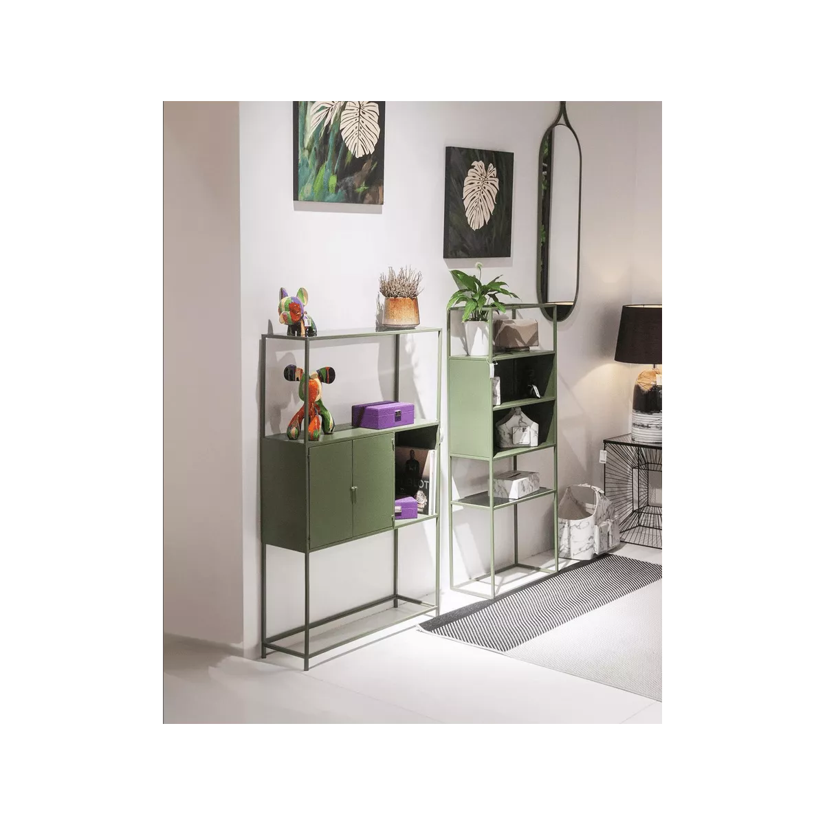 Miroir Esprits Goutte d'Eau 120x37 Métal Vert