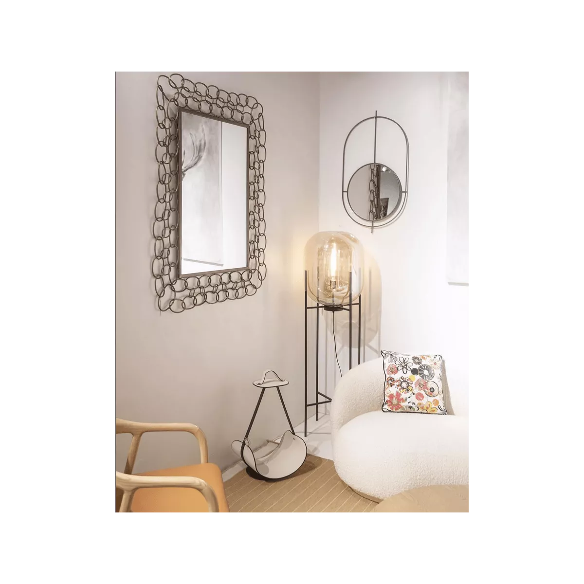 Porte Revues Métal et Simili Beige