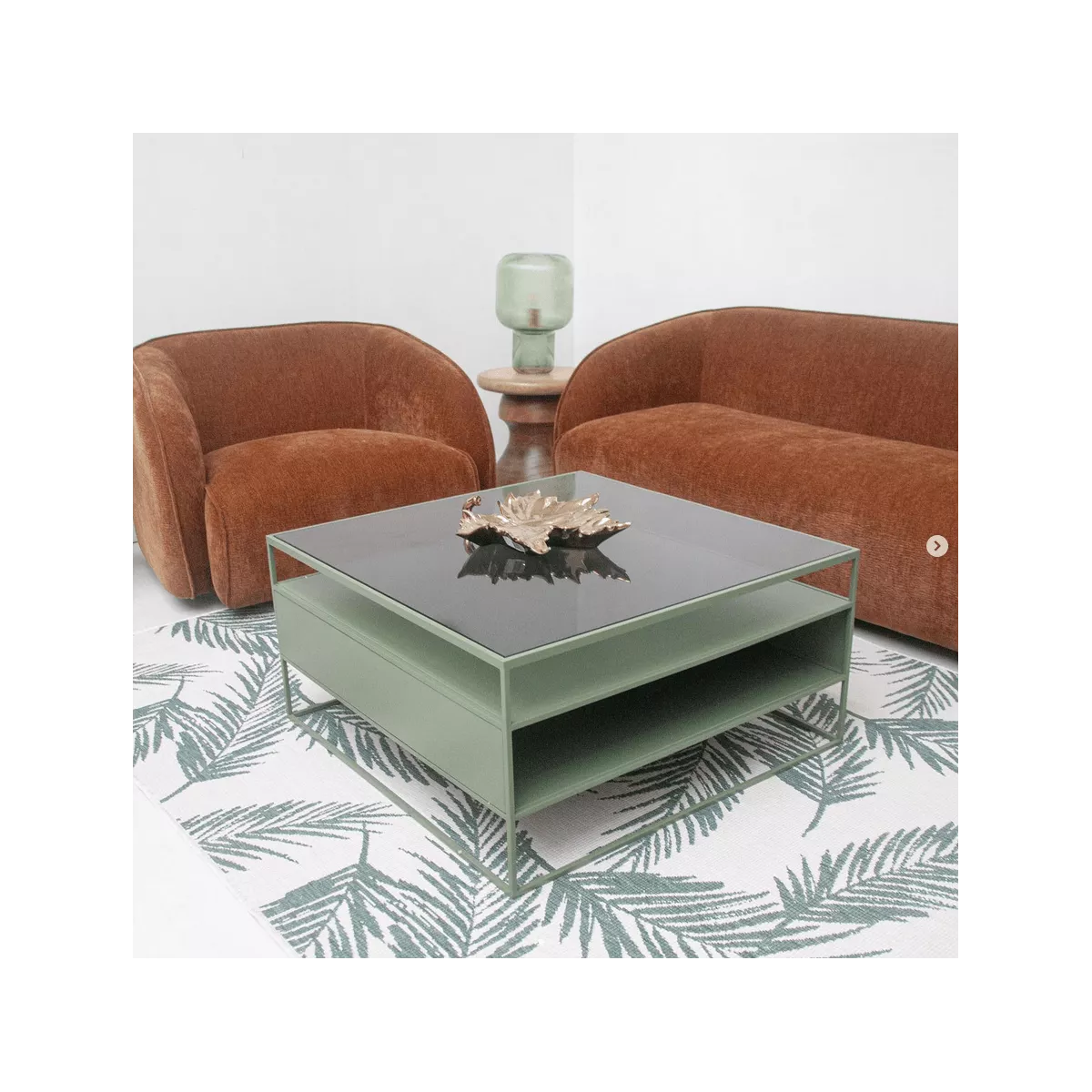 Table Basse Esprits 80x80 Metal Vert