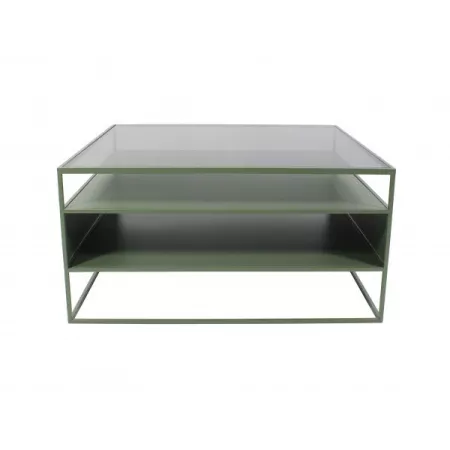 Table Basse Esprit 80x80 Metal Vert