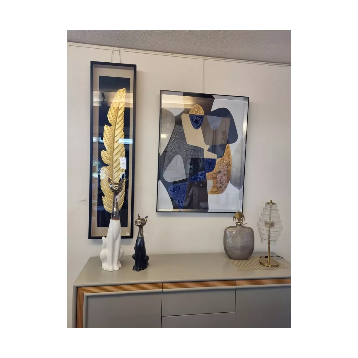 Tableau Verre Déco Bleue Swarovski