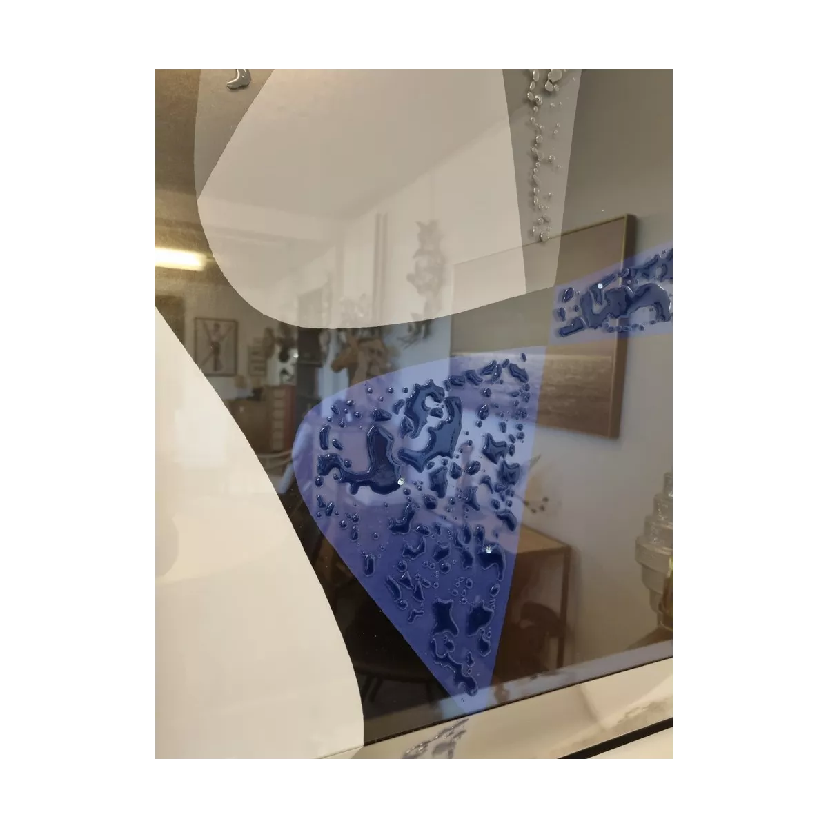 Tableau Verre Déco Bleue Swarovski