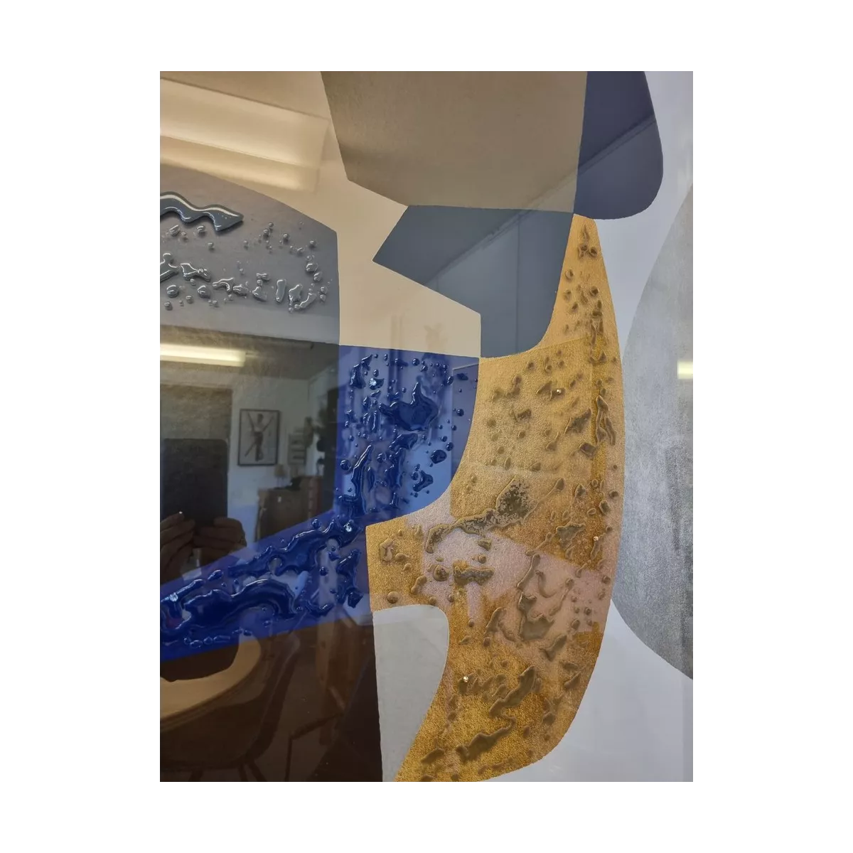 Tableau Verre Déco Bleue Swarovski
