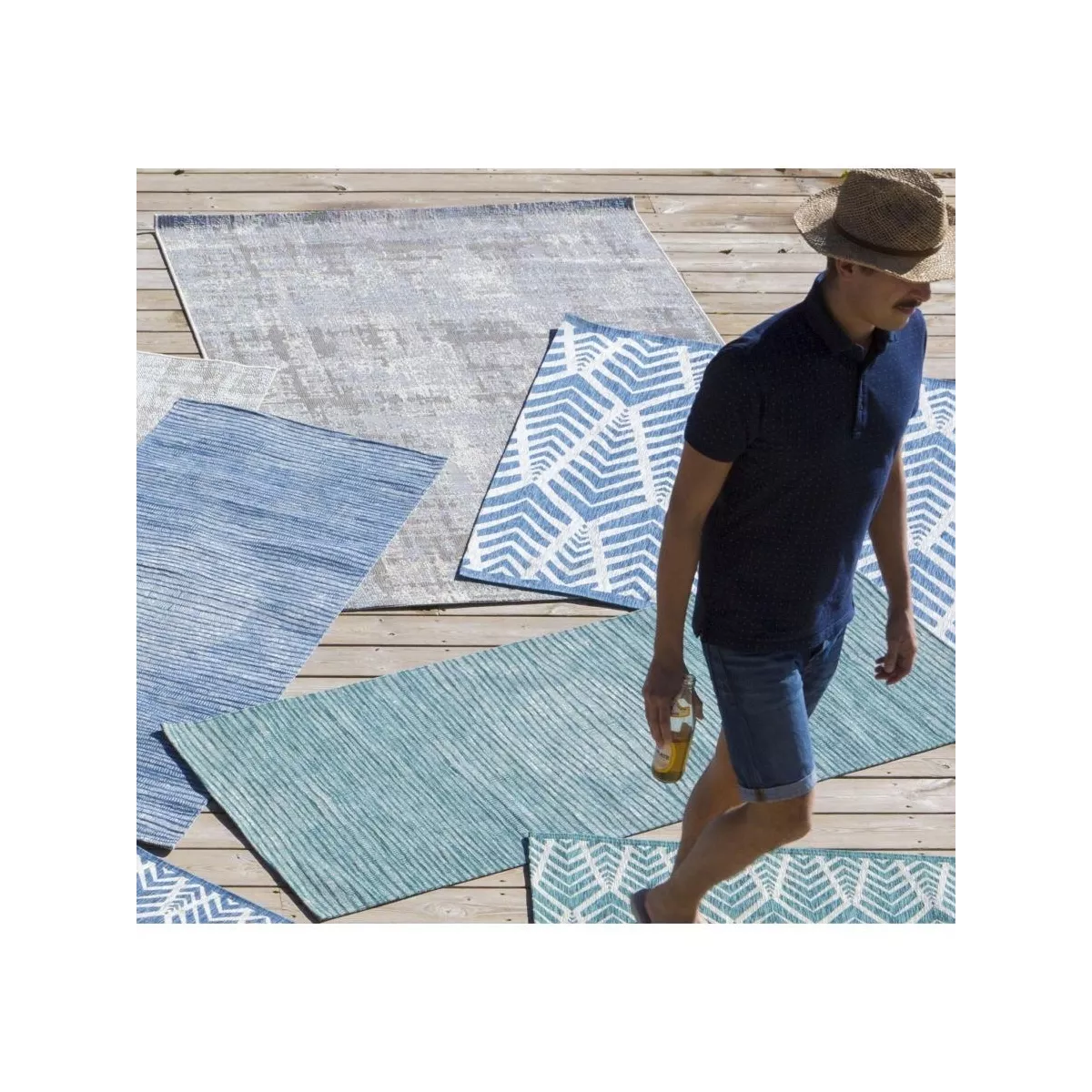 Tapis Outdoor Catania Acier 120x170