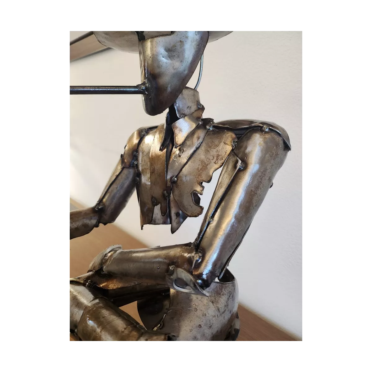 Sculpture Métal Poète Gris