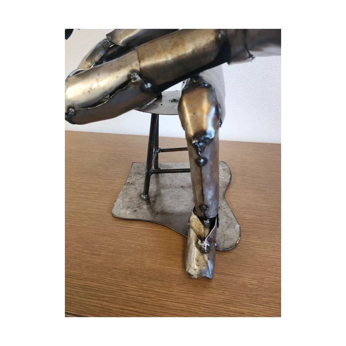 Sculpture Métal Poète Gris