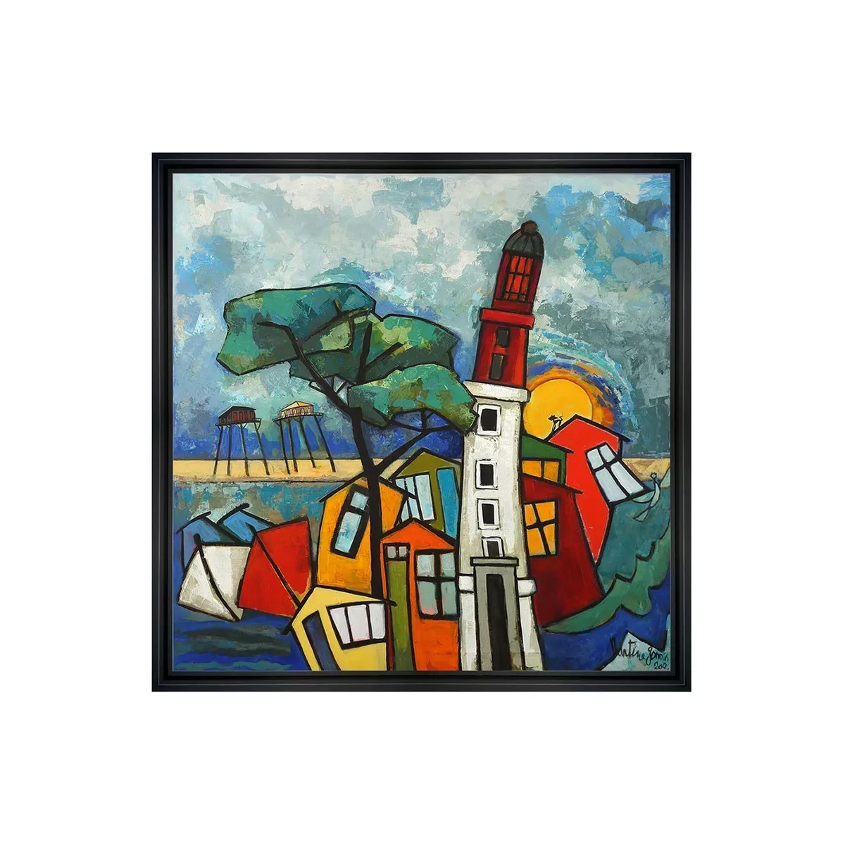 Tableau Gonnin Le phare du cap ferret 80x80