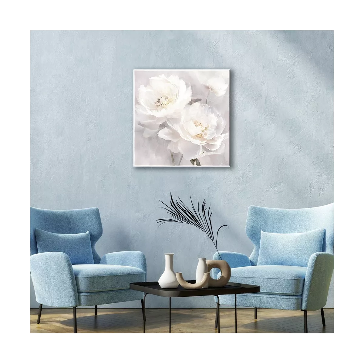 Tableau Roses Blanches 60x60
