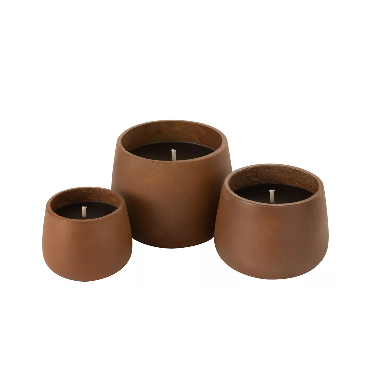 Photophore exterieur ciment 20cm marron