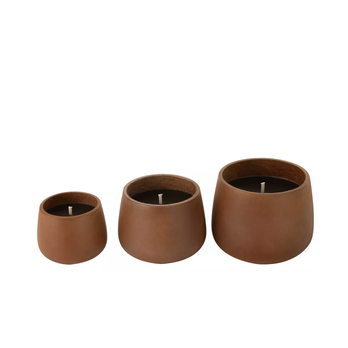 Photophore exterieur ciment 18cm marron