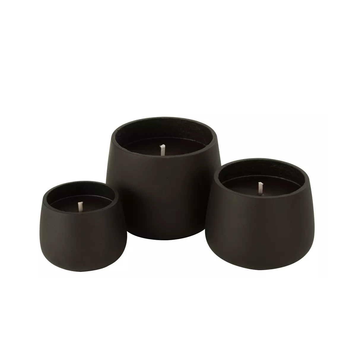 Photophore exterieur ciment 18cm Noir