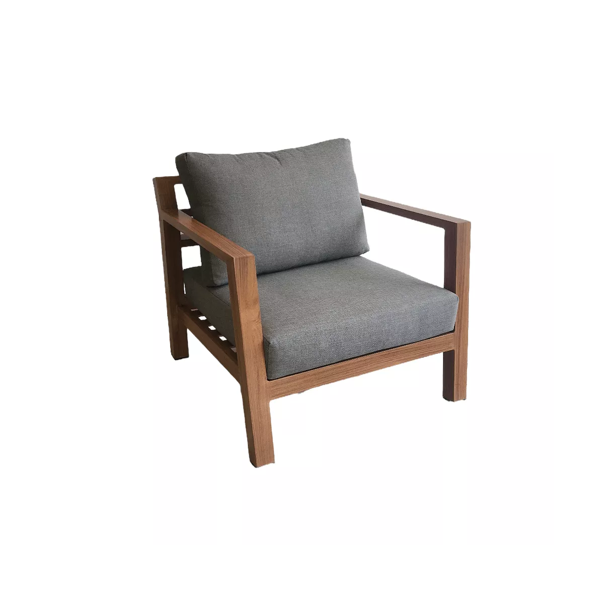 Fauteuil Venecia alu effet bois Tissus Bronx