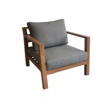 Fauteuil Venecia alu effet bois Tissus Bronx