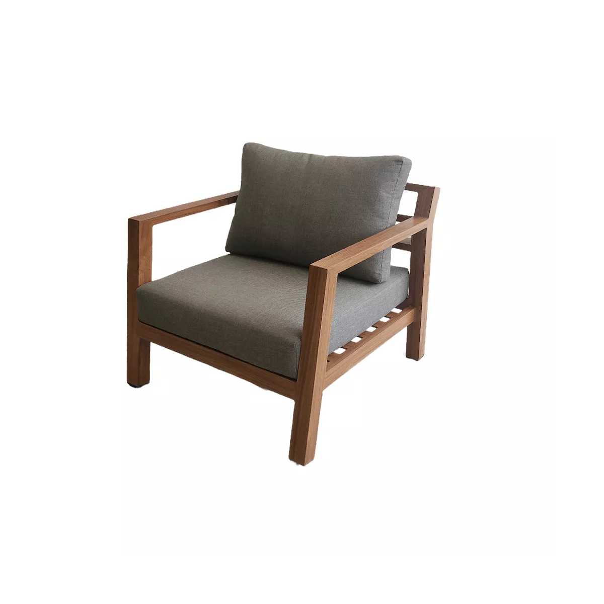 Fauteuil Venecia alu effet bois Tissus Bronx