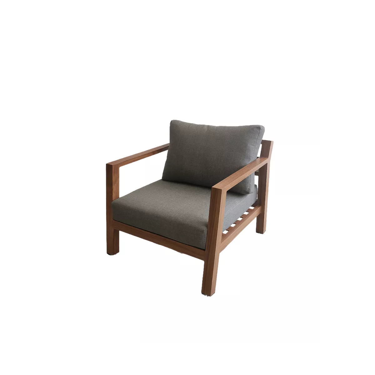 Fauteuil Venecia alu effet bois Tissus Bronx