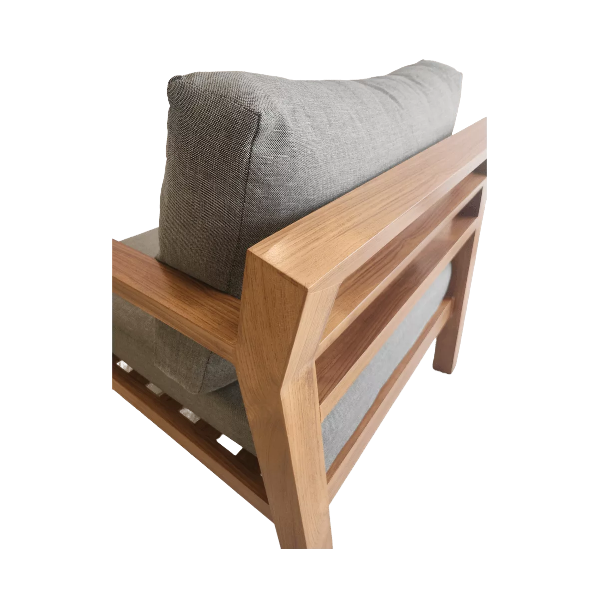 Fauteuil Venecia alu effet bois Tissus Bronx