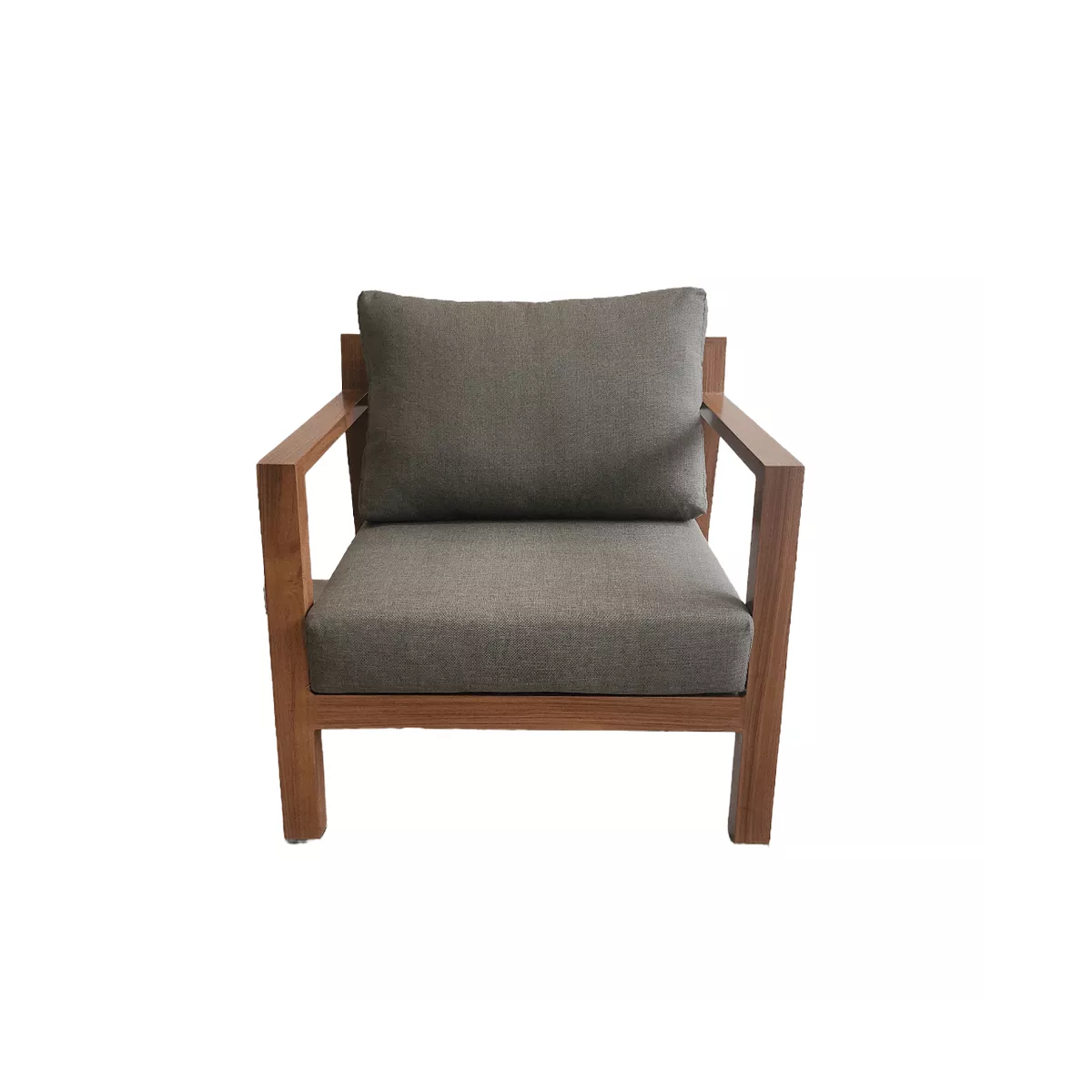 Fauteuil Venecia alu effet bois Tissus Bronx