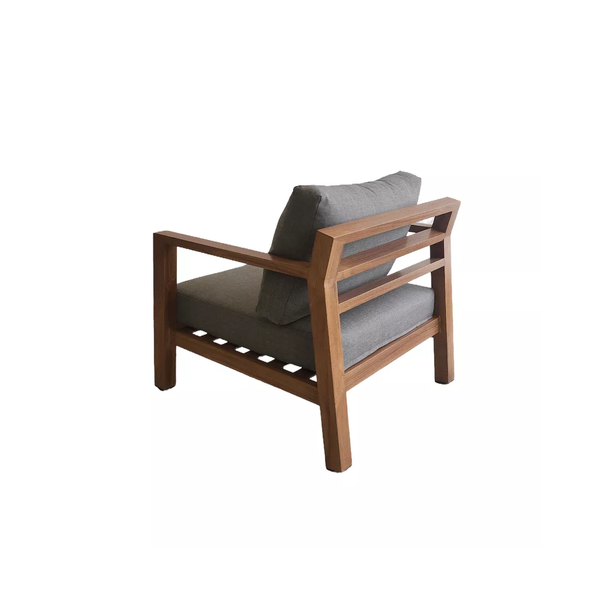 Salon Venecia alu effet bois Canapé 3P + 2 Fauteuils Tissus Bronx