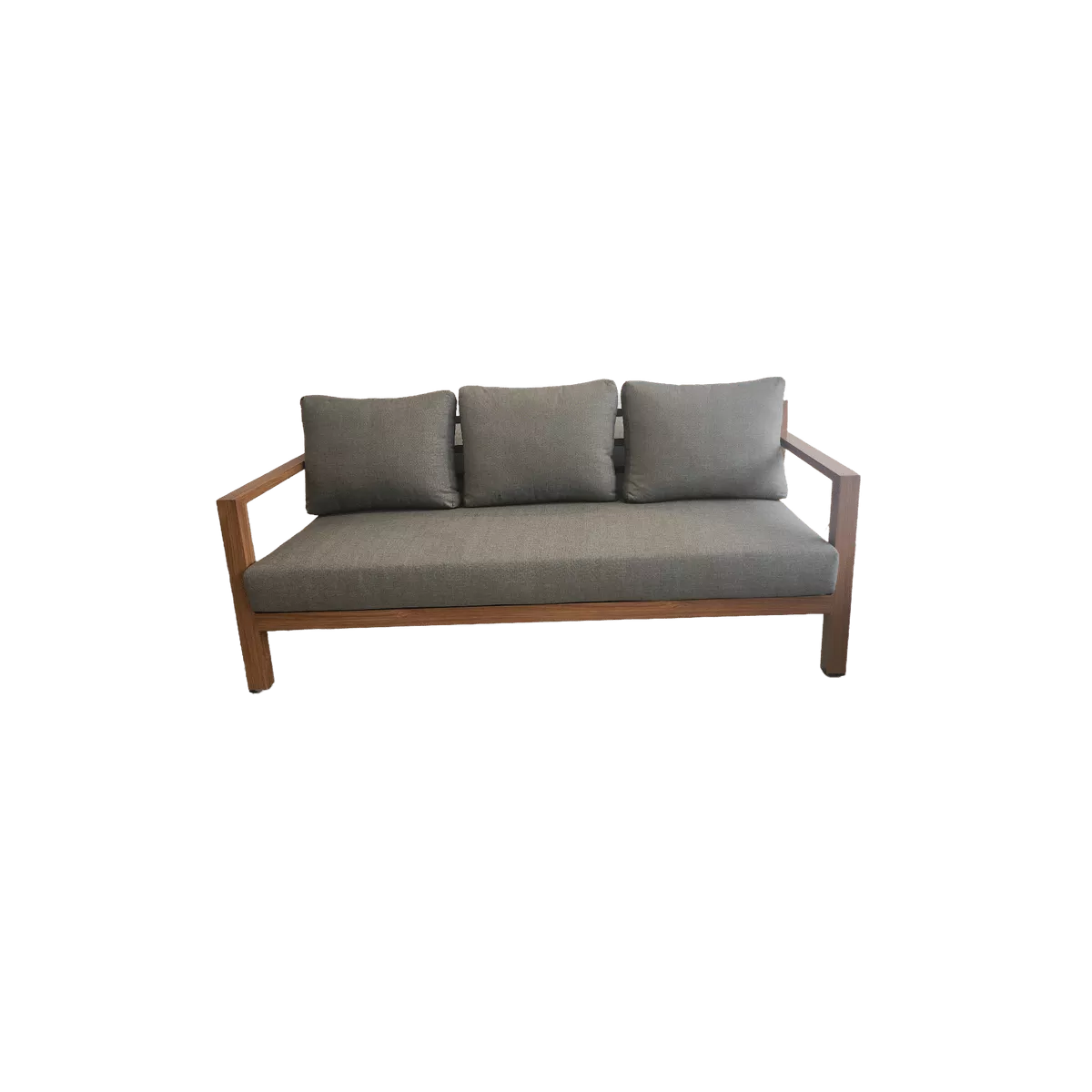 Salon Venecia alu effet bois Canapé 3P + 2 Fauteuils Tissus Bronx