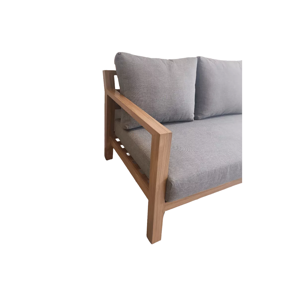 Salon Venecia alu effet bois Canapé 3P + 2 Fauteuils Tissus Bronx