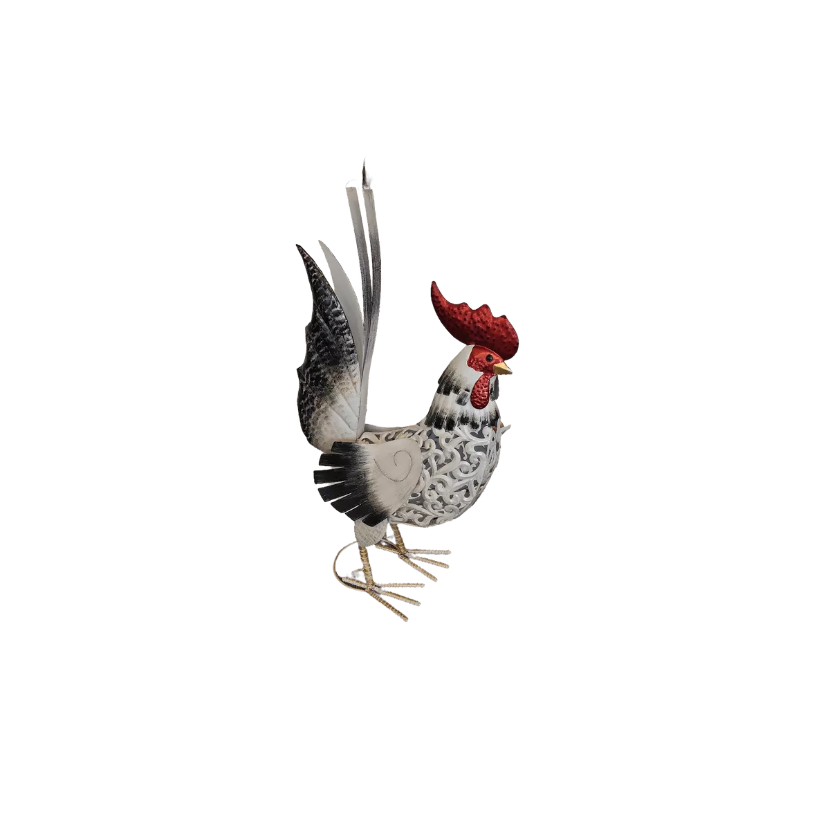 Coq Gaulois Blanc GM Métal 100H