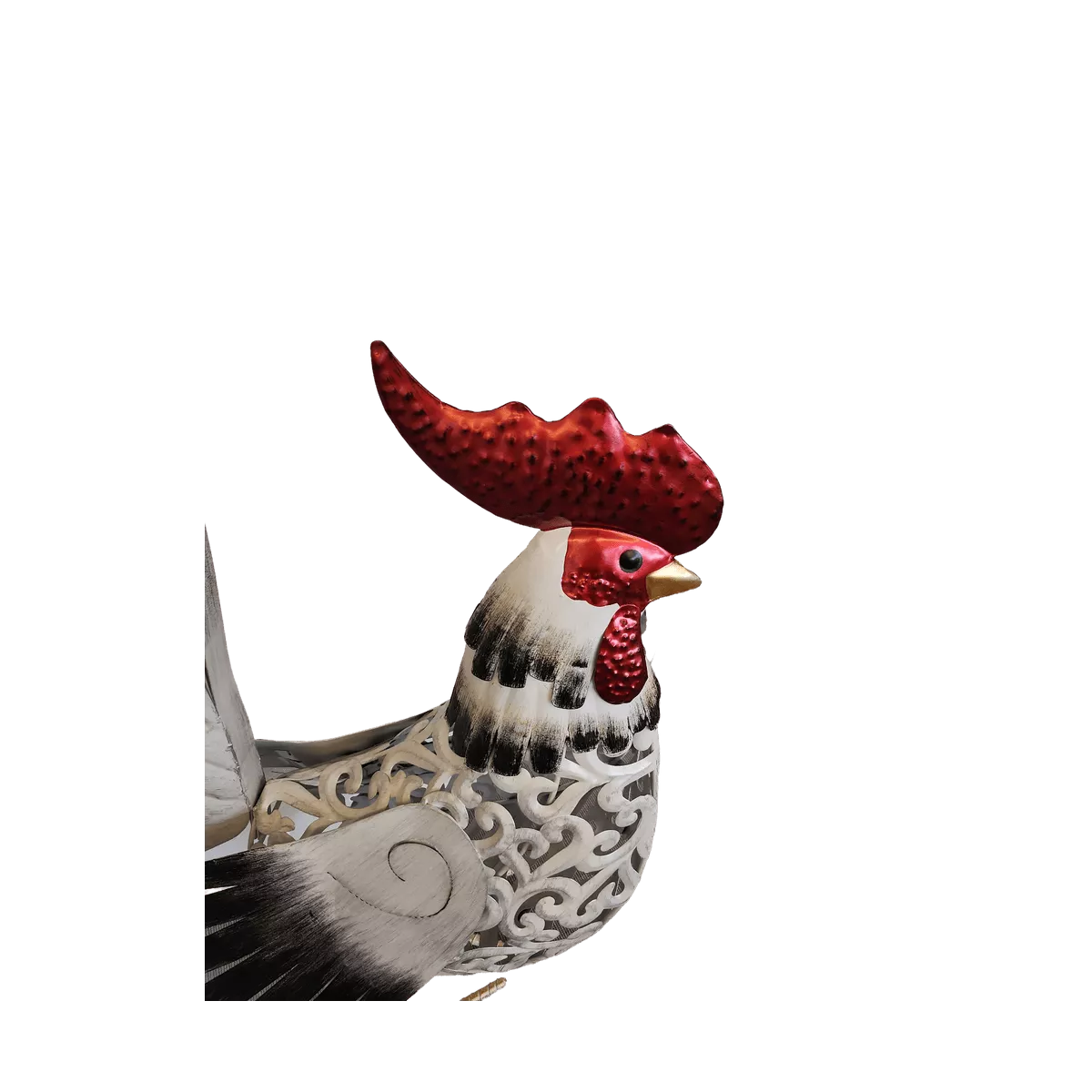 Coq Gaulois Blanc GM Métal 100H