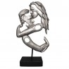 Statue Couple Enlacés Argent H.41cm