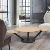 Table basse evolutive Chicago 3 plateaux Ceramique effet bois