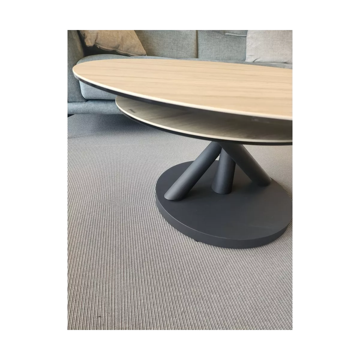 Table basse evolutive Chicago 3 plateaux Ceramique effet bois