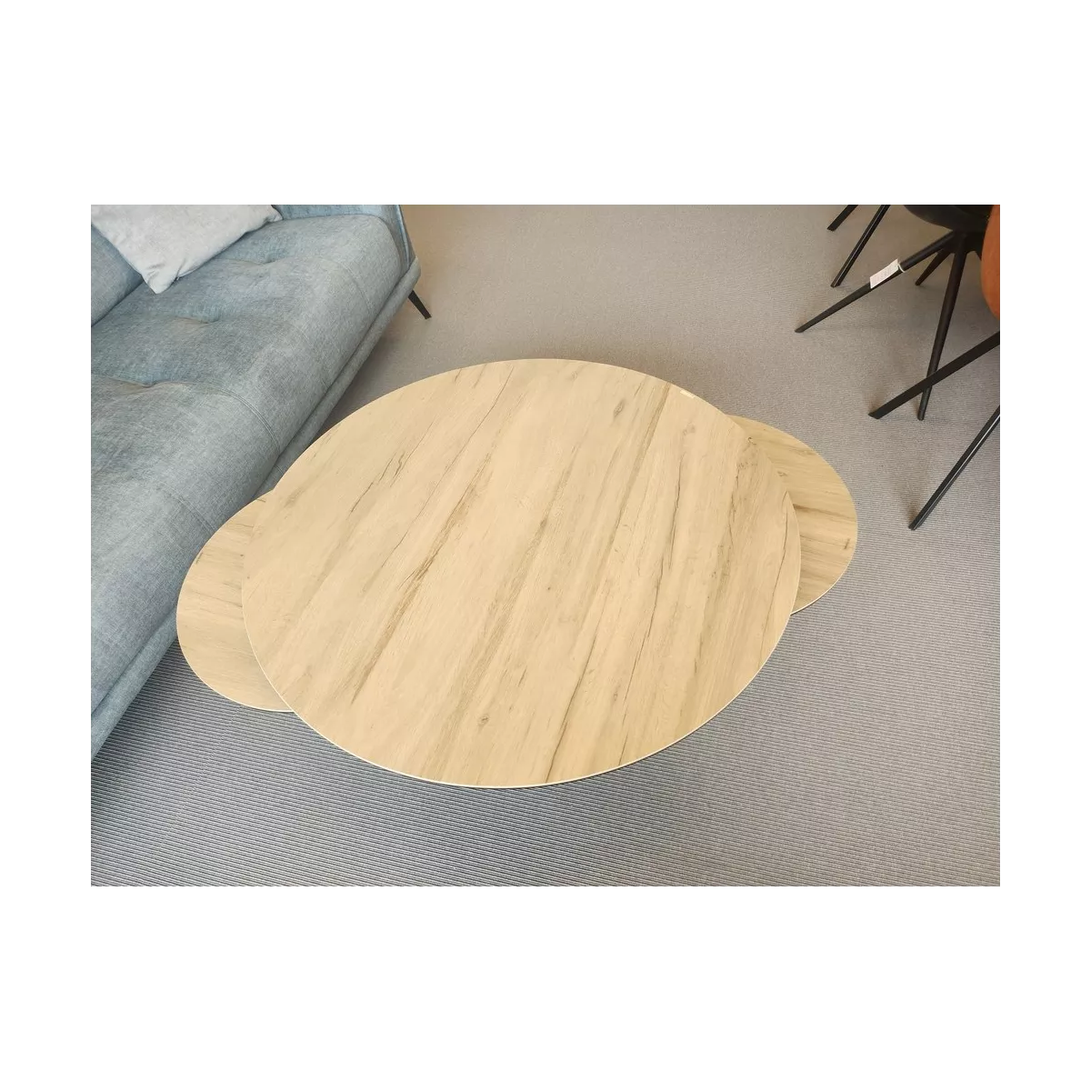 Table basse evolutive Chicago 3 plateaux Ceramique effet bois