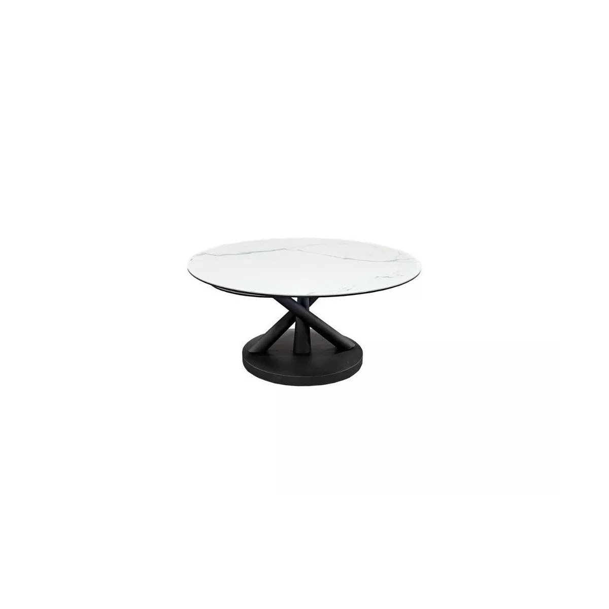 Table basse evolutive Chicago 3 plateaux Ceramique Marbre blanc