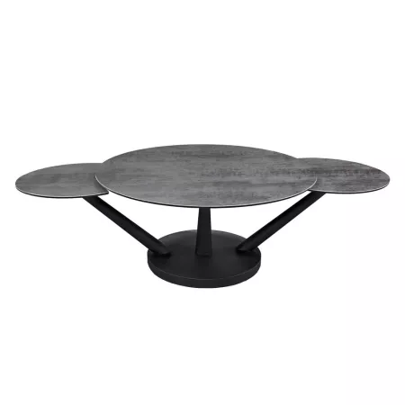 Table basse evolutive Chicago 3 plateaux Ceramique effet bois