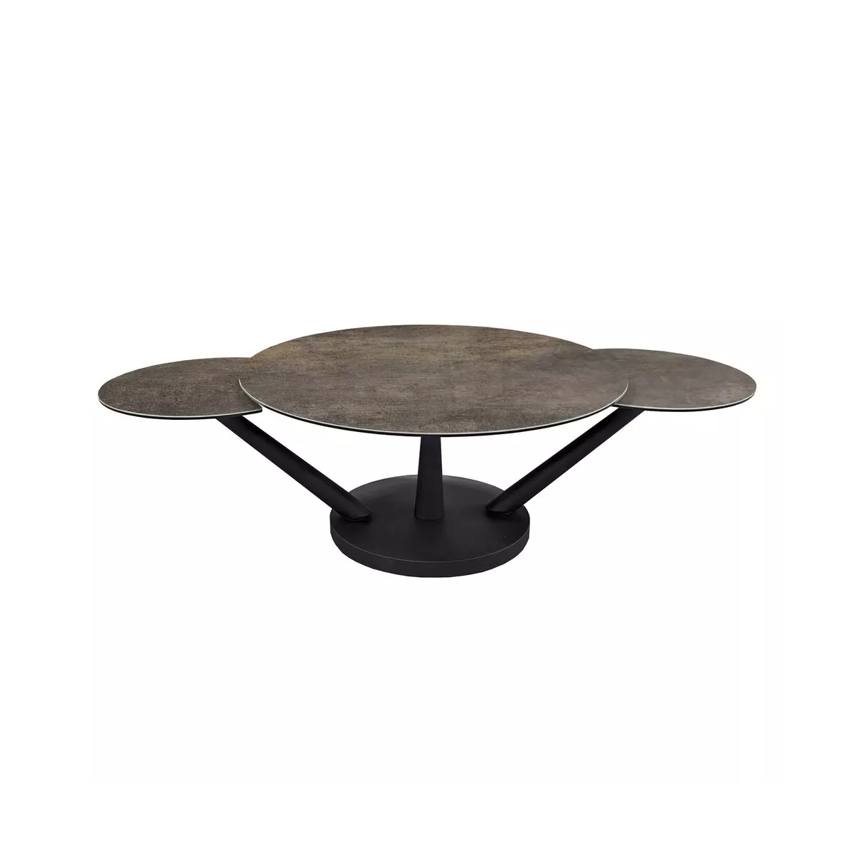 Table basse evolutive Chicago 3 plateaux Ceramique Marron