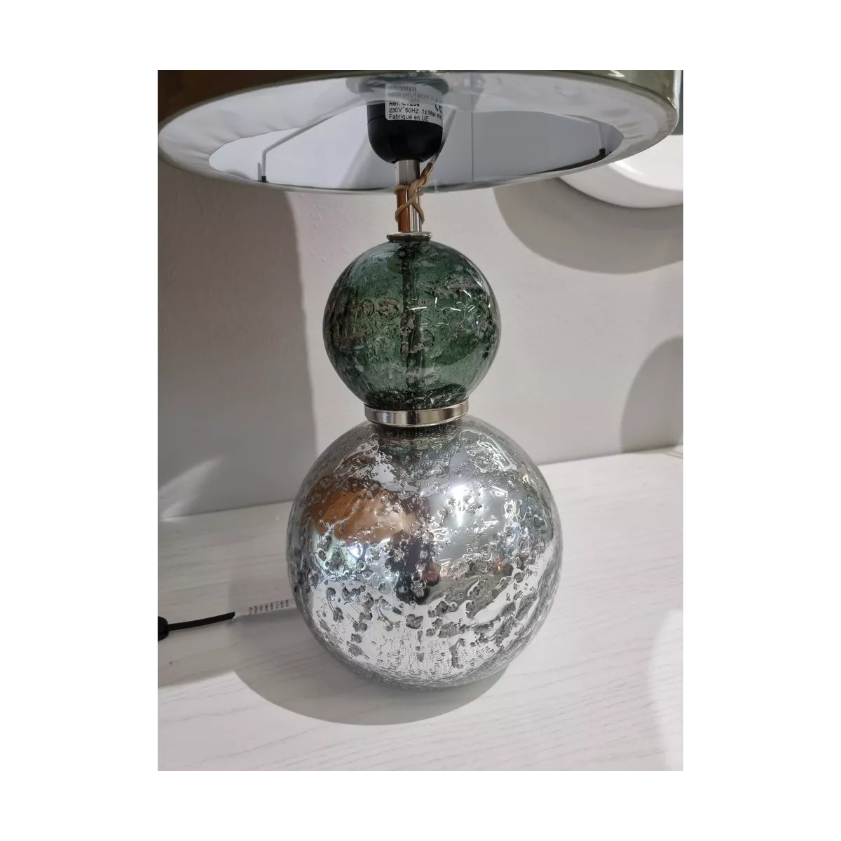 Lampe Galet verre Soufflé Vert H55