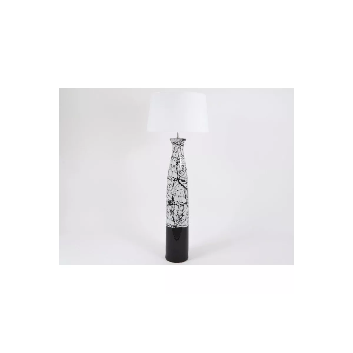 Lampadaire Ashley  Blanc/Noir h.132