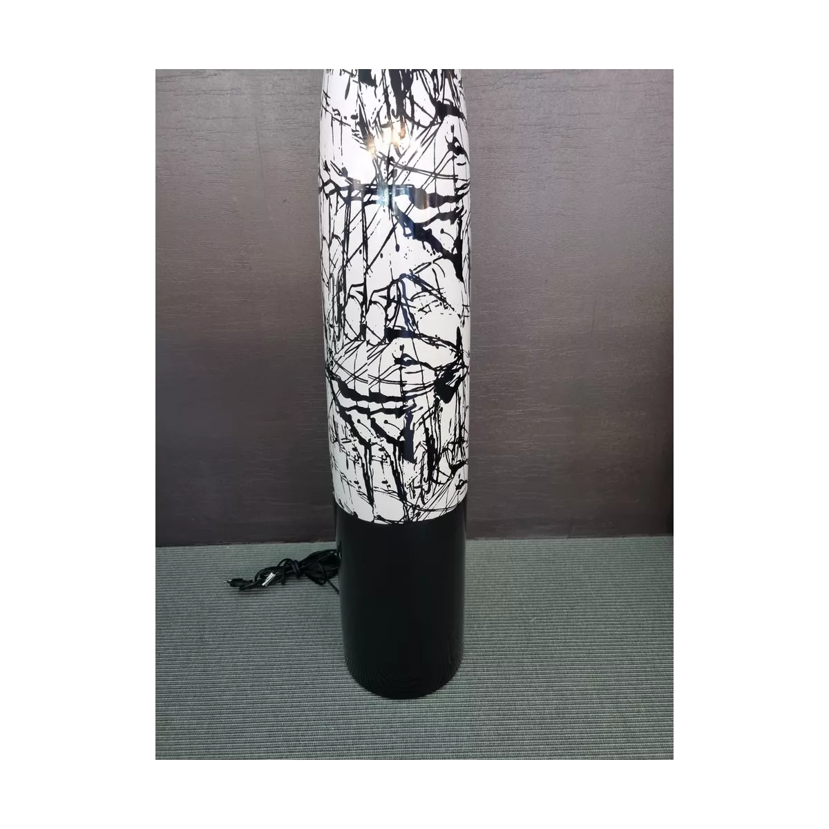 Lampadaire Ashley  Blanc/Noir h.132