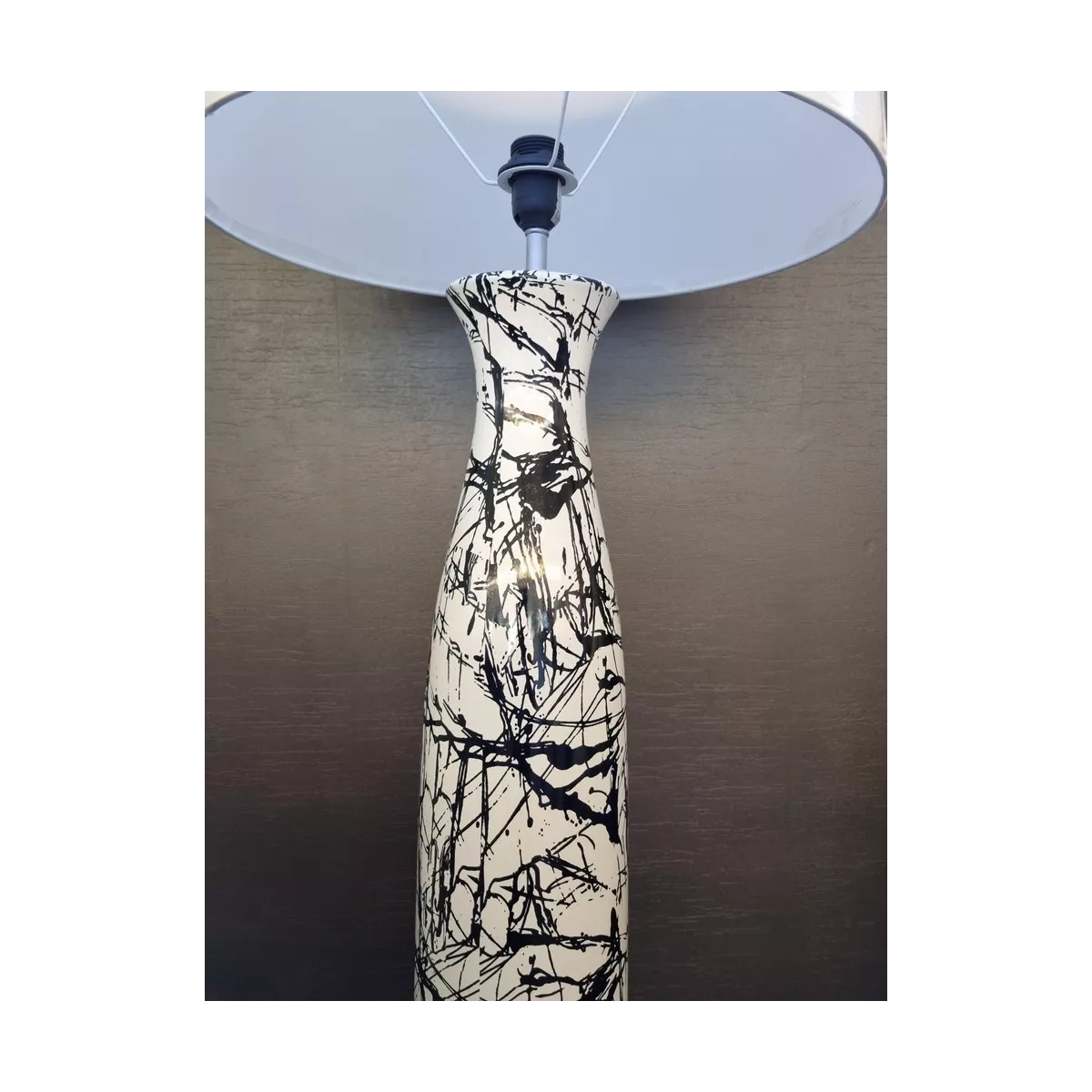Lampadaire Ashley  Blanc/Noir h.132