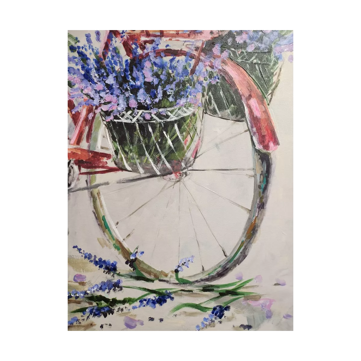 Tableau Velo Fleuri 70x70