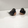 Oiseau Noir et Or en pate de verre 14x8