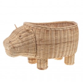 Rangement hippopotame rotin Naturel 73x42