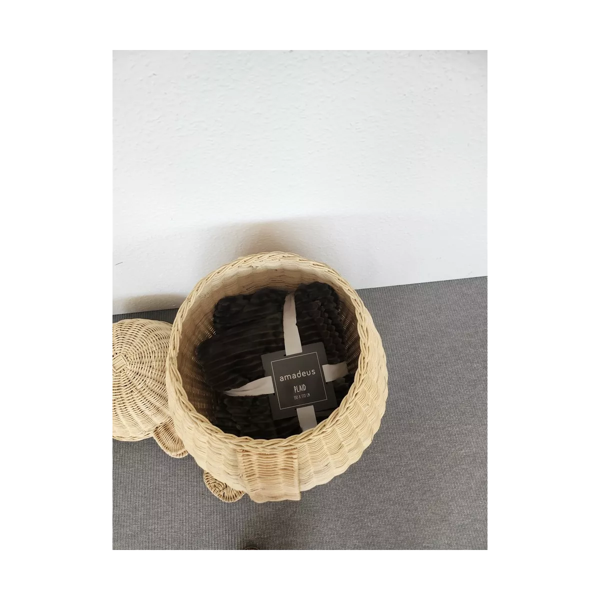 Rangement Pingouin rotin Naturel 50x50