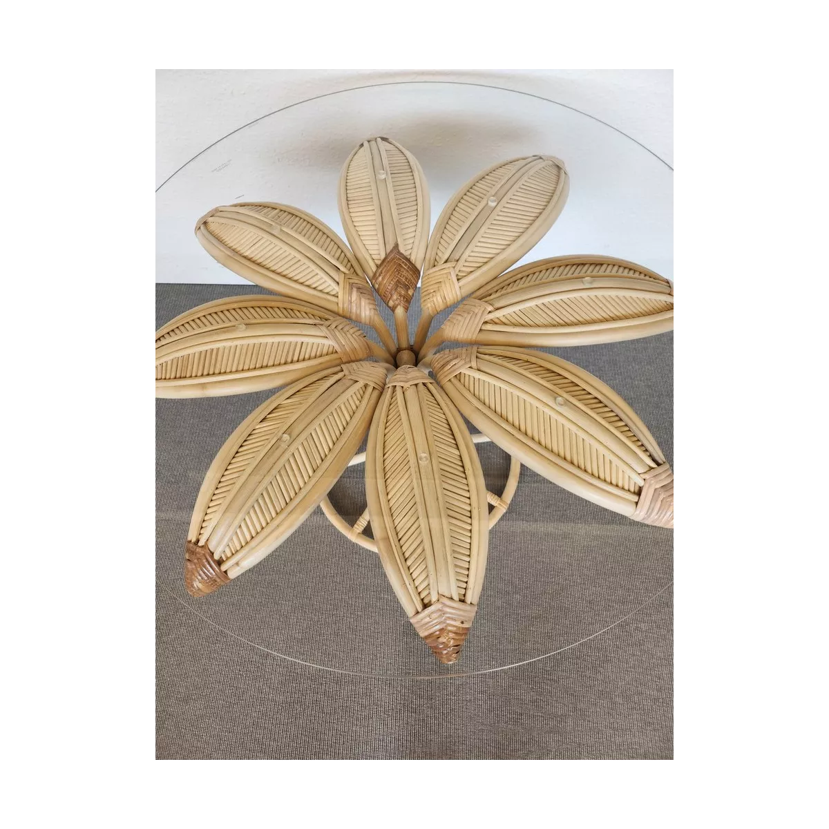 Table basse en Rotin Palmier Naturel 80x80