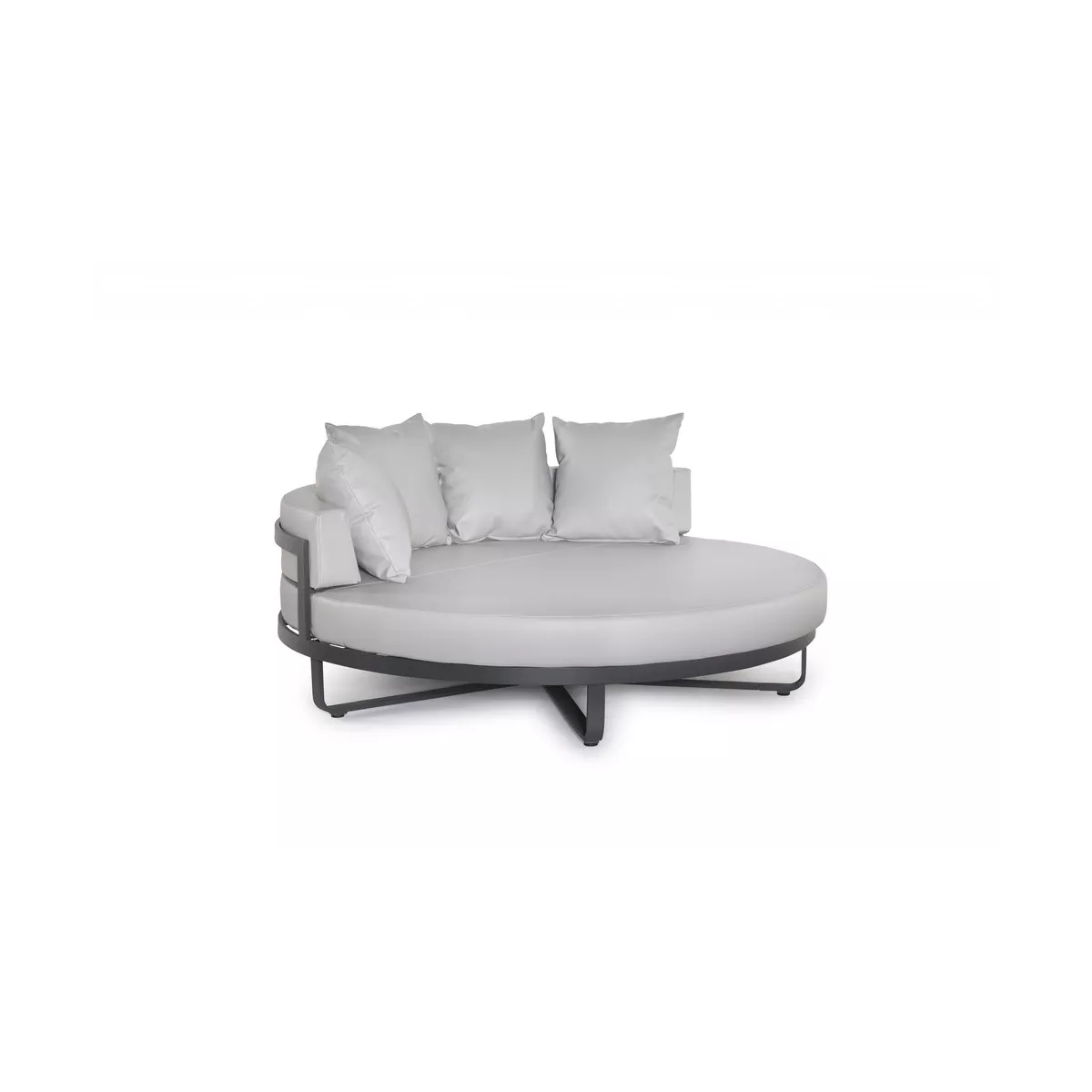 Lit Extérieur Rond Métal Antracite Lagos