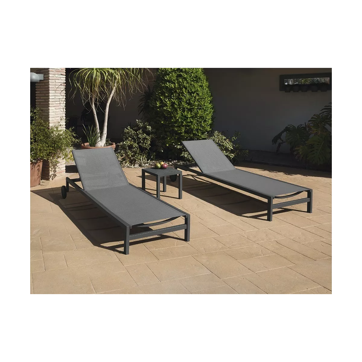 Bout de Canapé Lagos Aluminium Gris