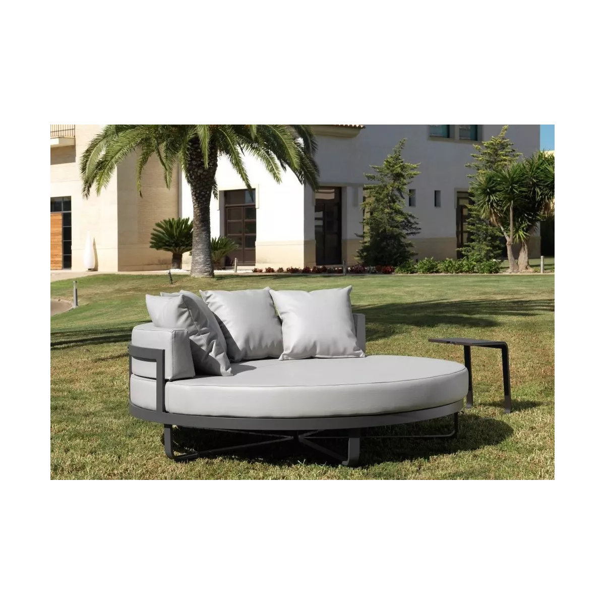 Bout de Canapé Porto Aluminium Gris Anthracite