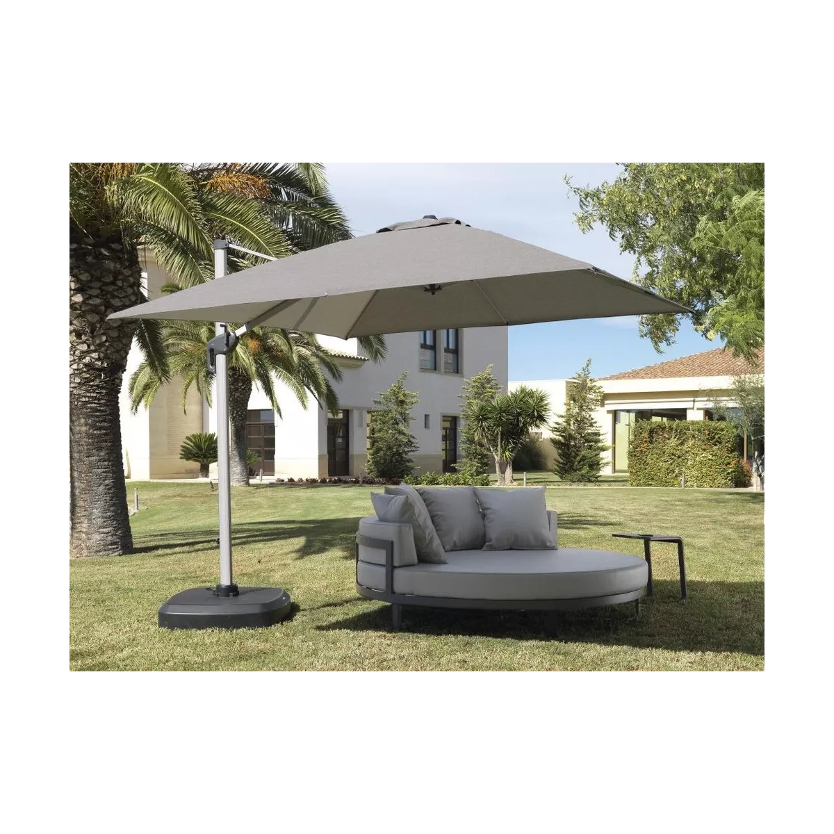 Bout de Canapé Porto Aluminium Gris Anthracite