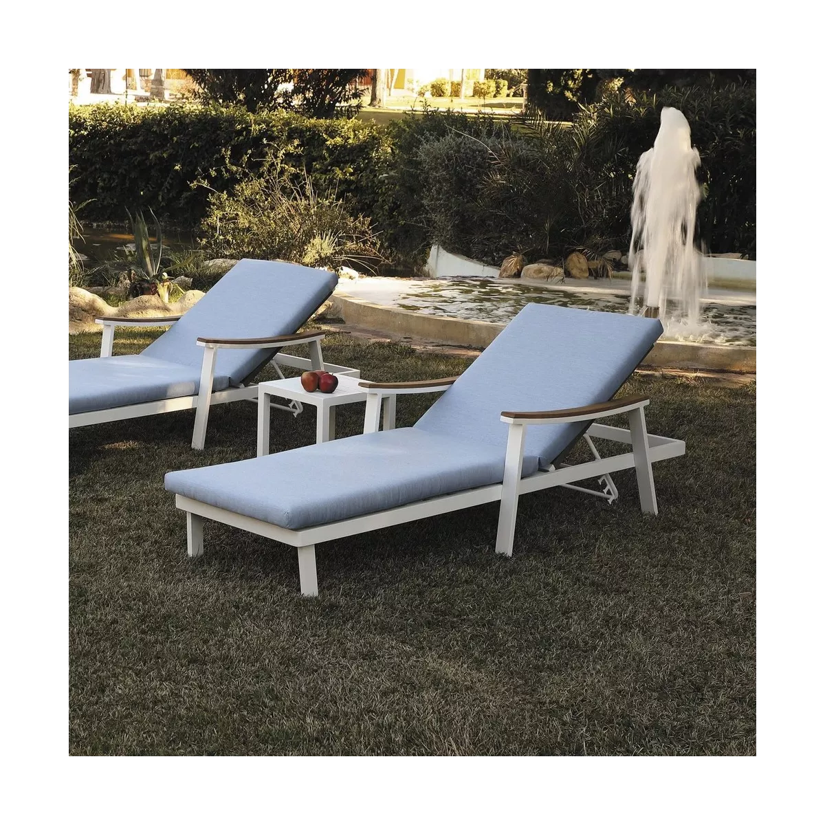 Bout de Canapé Milan Aluminium Blanc