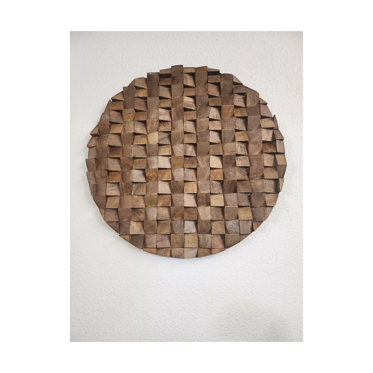 Décoration en Manguier Géométrique 80x80