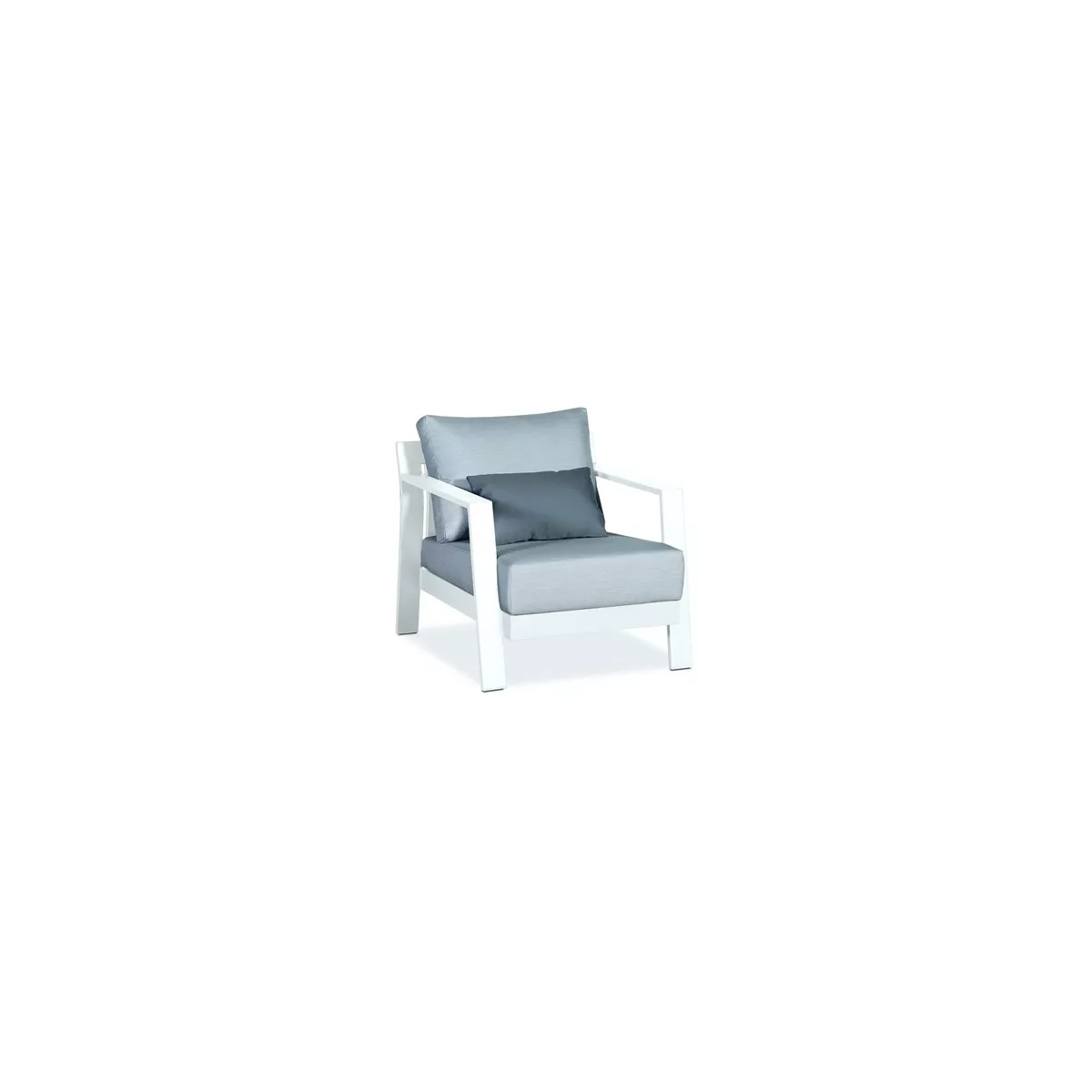 Salon Atenas Canapé 3 places + 2 Fauteuils Alu Blanc