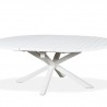 Table Porto Ronde 145 en Aluminium blanc avec allonge